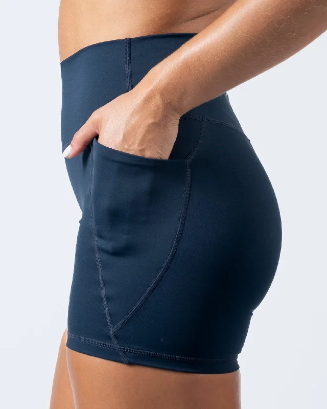 Lux High Waisted Rio Shorts (Multi-Lengths) - Navy
